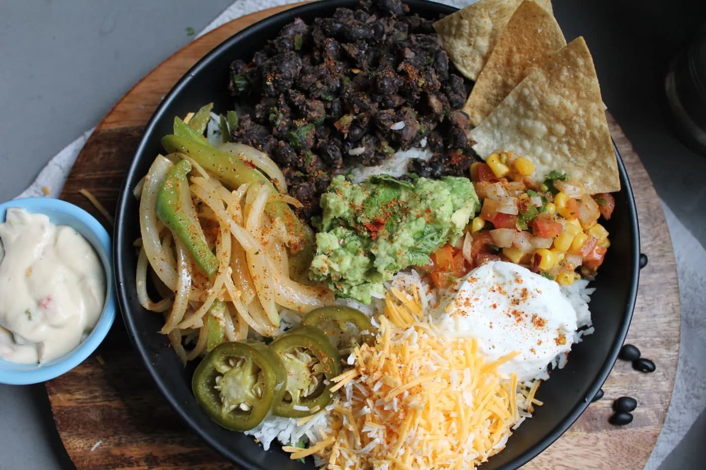 Serving inspiration for Black Bean Sweet Potato Loaded Bowls