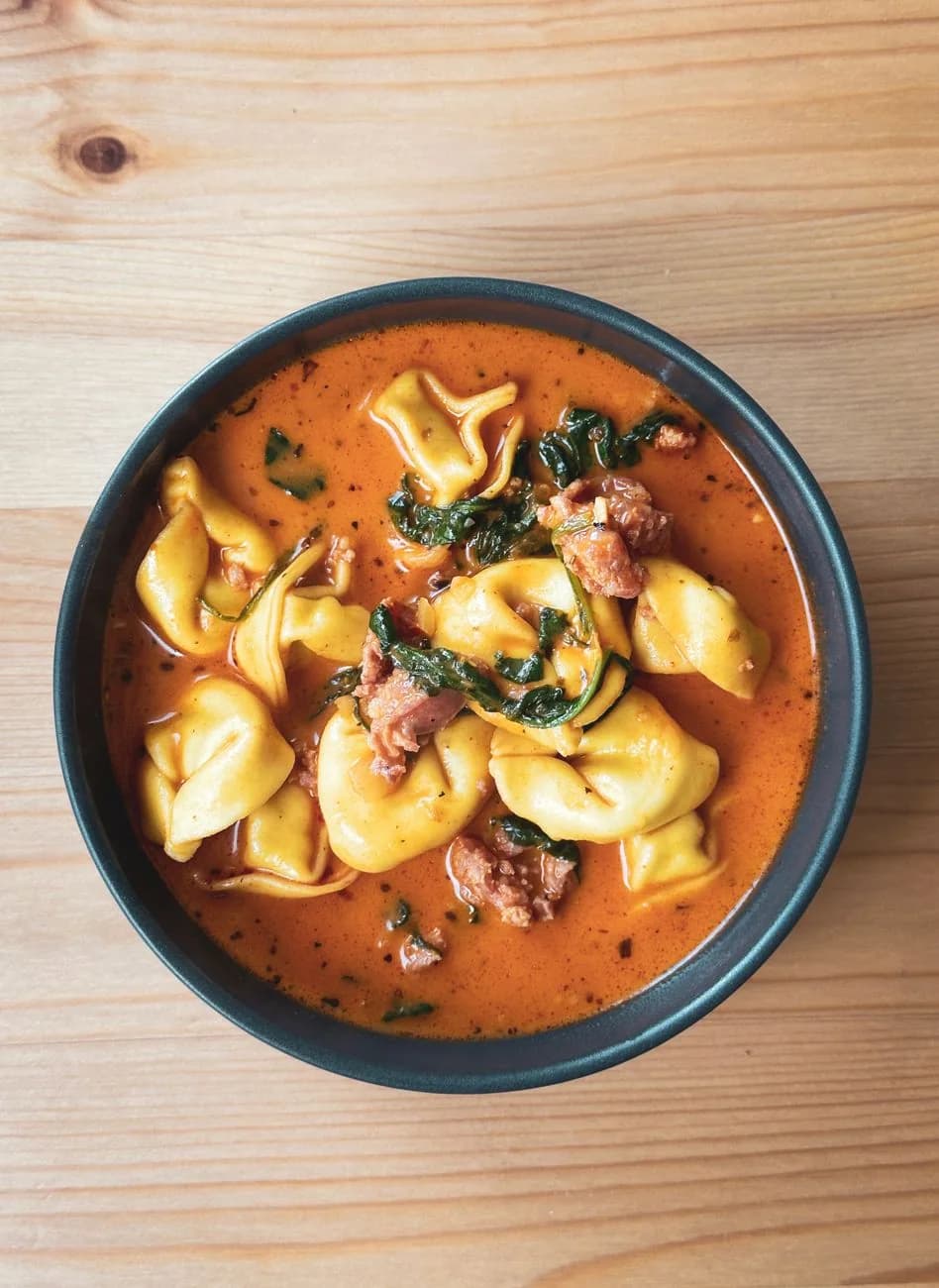 Serving inspiration for Creamy Chicken Tortellini Soup