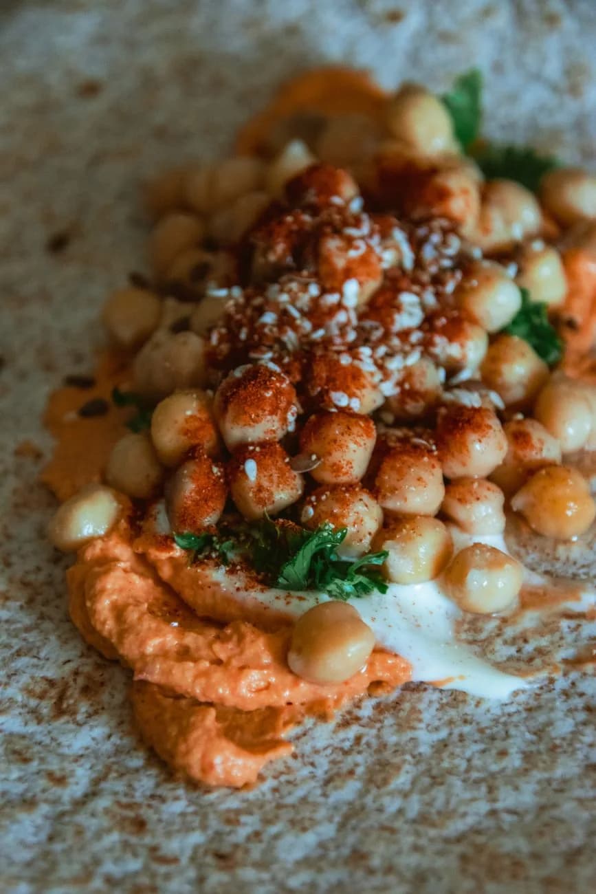 Serving inspiration for Crispy Chickpea Cabbage Wraps