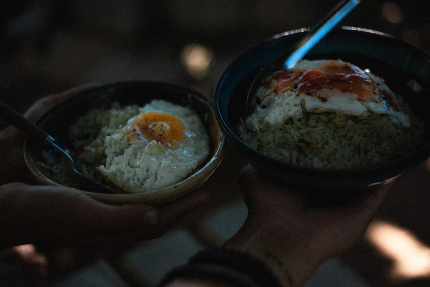 Serving inspiration for Garlicky Spinach Rice & Crispy Eggs