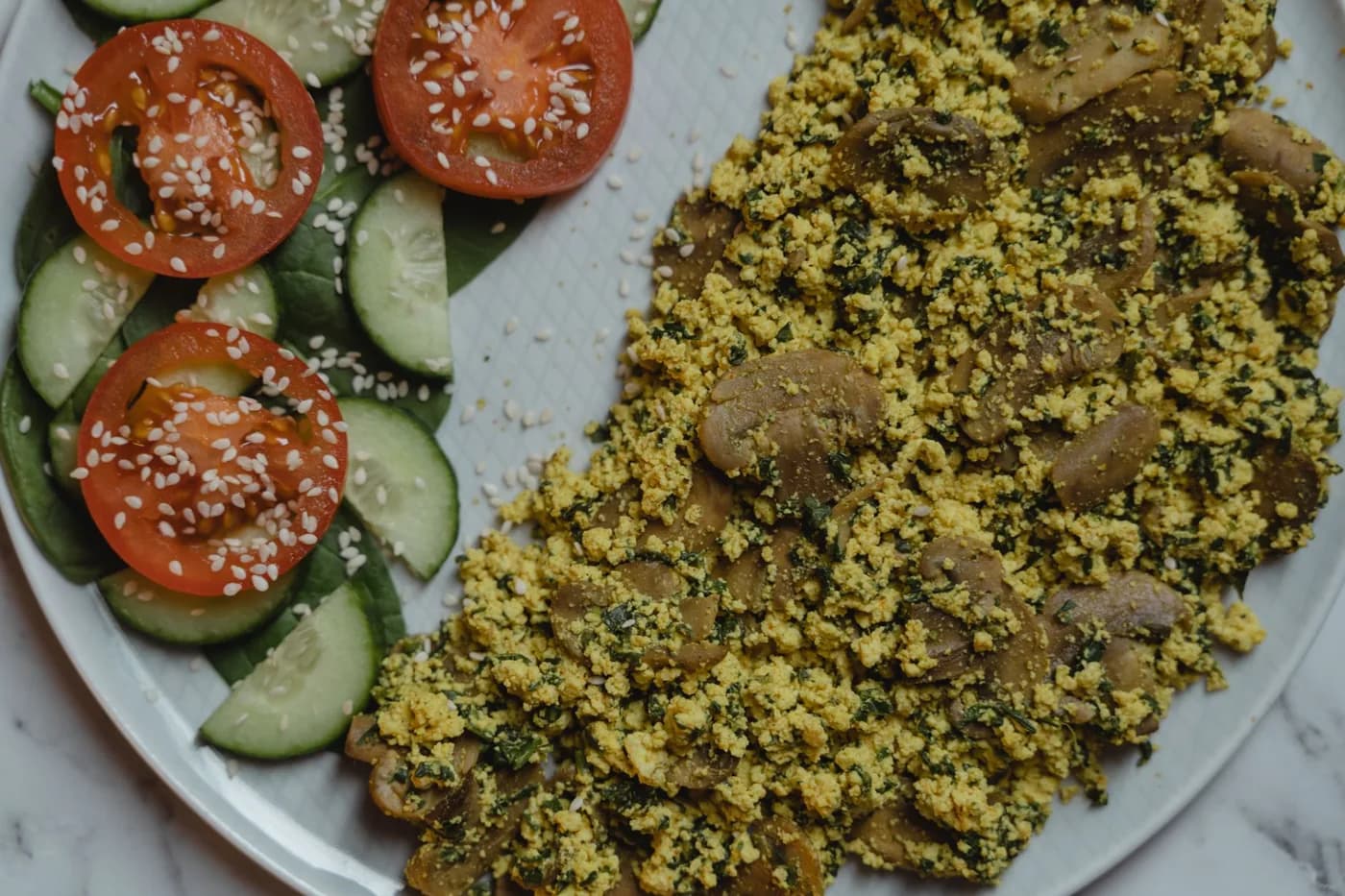 Serving inspiration for Smoky Tofu Pepper Tortilla Scramble