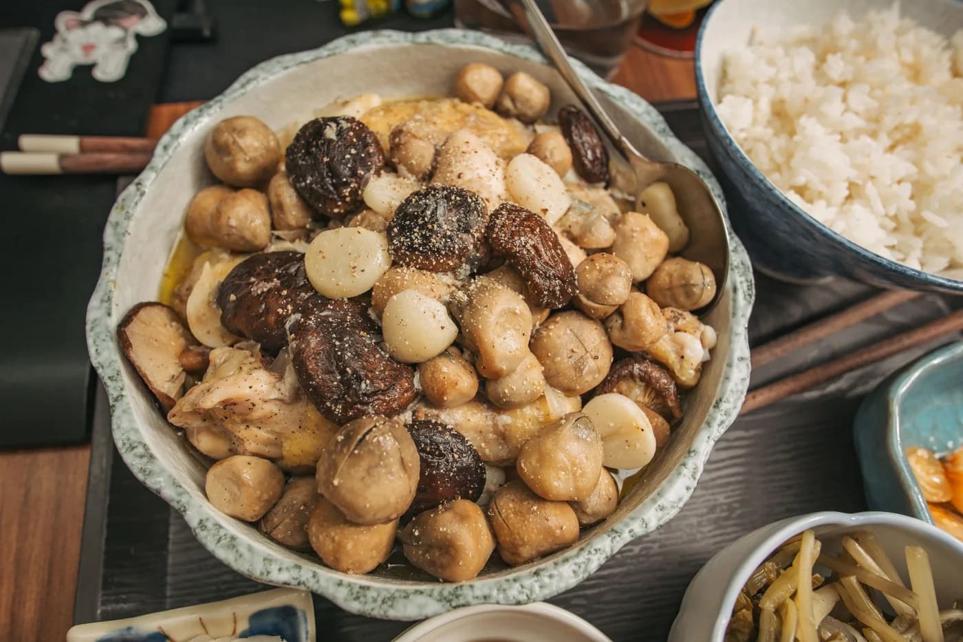 Serving inspiration for Soy Mushroom Rice Bowls
