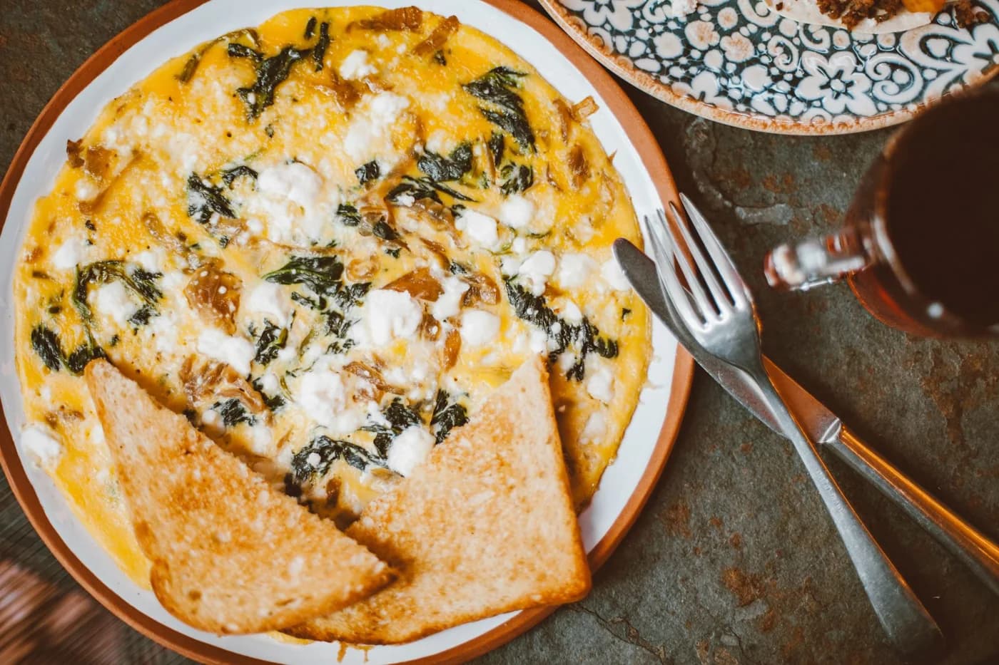 Serving inspiration for Spinach Feta Folded Omelets