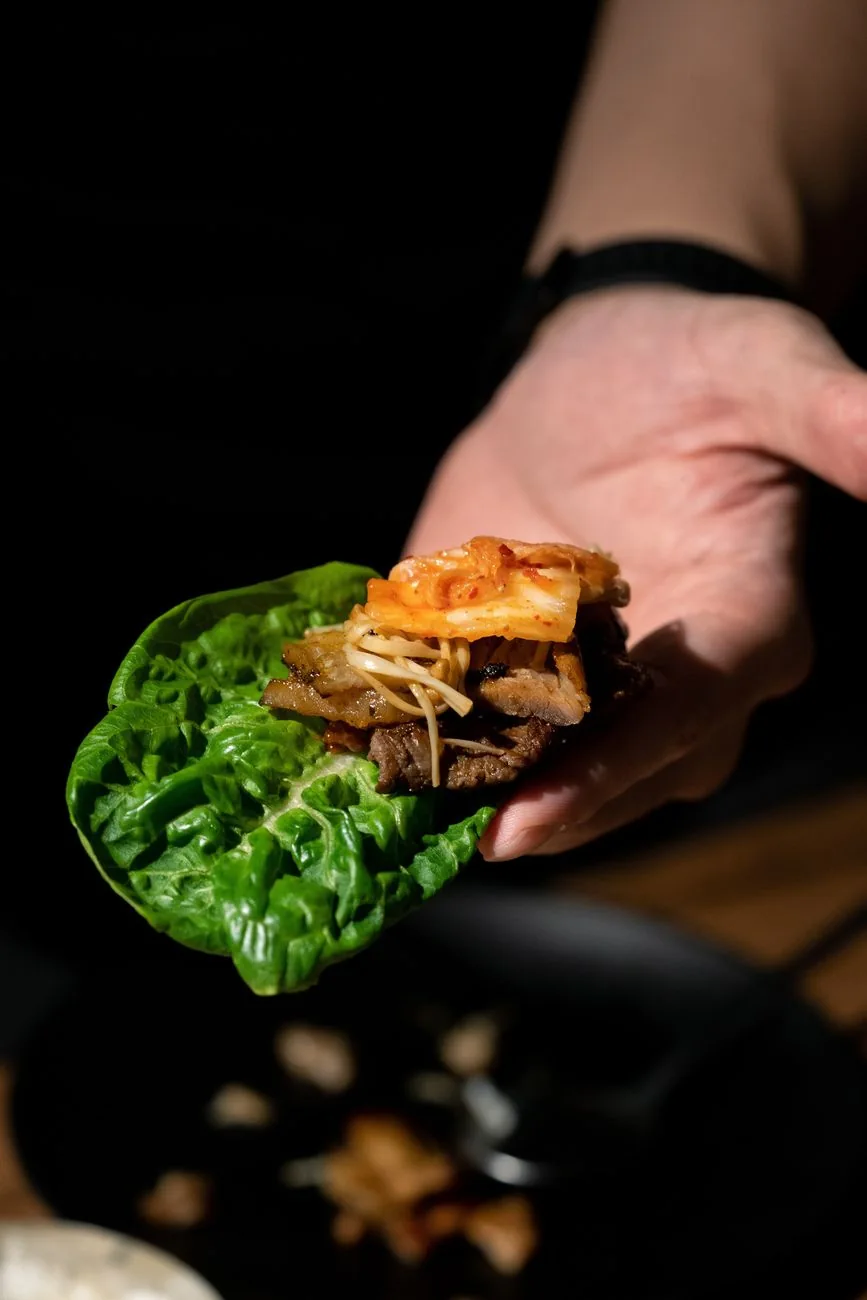 Serving inspiration for Sticky Ginger Turkey Lettuce Cups