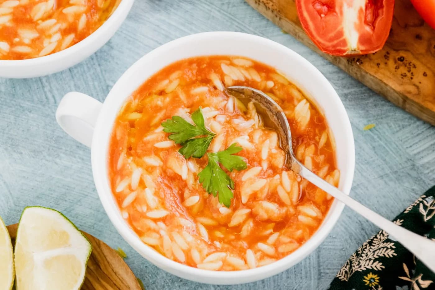 Serving inspiration for Tomato Mozzarella Orzo